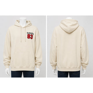 H&M "New York City 83" Beige Men's Long Sleeve Hoodie Sweatshirt Size S