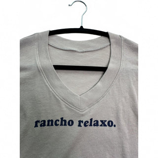 Light Gray V-Neck Sweatshirt with 'rancho relaxo' NO SIZE