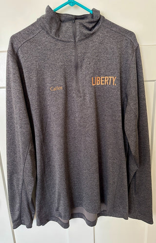 OGIO Men’s XL Gray 1/4 Zip Pullover Liberty Logo Performance Fleece