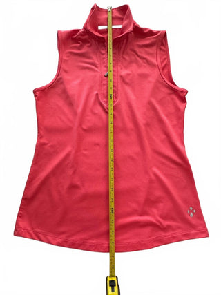 Jofit Women's Sleeveless Athletic Golf Polo Shirt in Coral