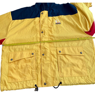 Vintage Ash City Outerwear XL Yellow Navy Sailboat Windbreaker Jacket
