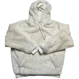 ASOS Mens L White Faux Fur Sherpa Hoodie Pullover Plush Fleece Oversized