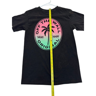 Vans T-Shirt Men’s Small Off the Wall Original Palm Tree Graphic Black Tee 1966