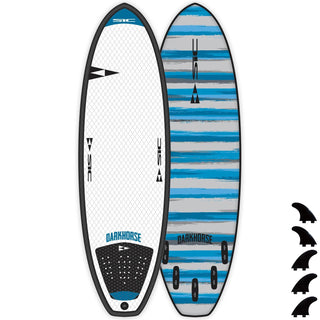 SIC Darkhorse 5'8" Soft Surfboard 40L New FCS Fusion 5 Fin Surf Board Blue