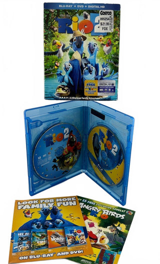 Rio 2 Blu-ray DVD Combo w Slipcover Inserts Blue Sky Studios 2014