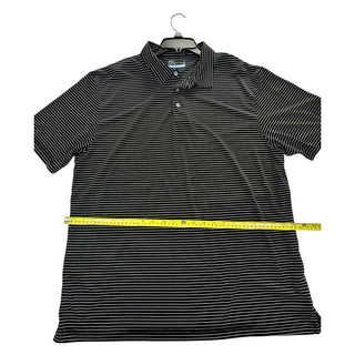 PGA TOUR Black & White Striped Performance Polo Shirt - Size XL