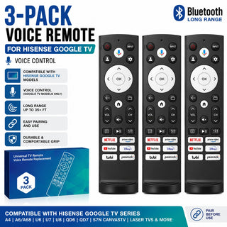 3-Pack Voice Remote for Hisense Google Smart TV Bluetooth 4K ULED QLED A6 U6 U7 U8