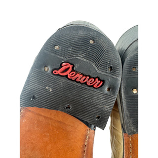 Denver Boots 7.5-8 Croc Embossed Cowhide Leather Western Ankle Boots Mexico