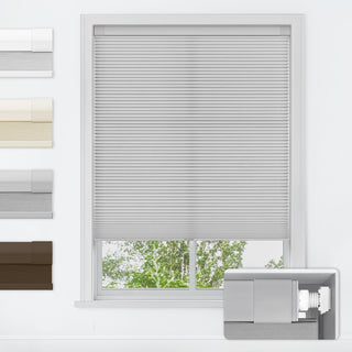 LazBlinds No Drill Cordless Cellular Shades 23x64 Grey Light Filtering Blind