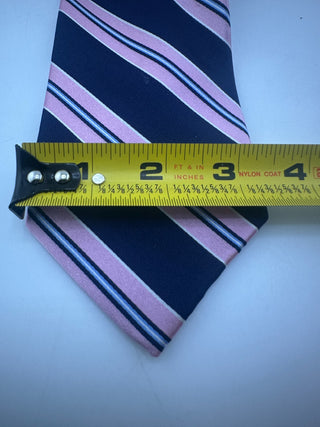 Nautica Pink Navy Blue Striped Men's Tie Classic Silk Blend Necktie 3.5"