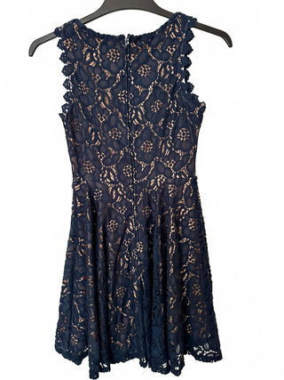 City Studio Navy Blue Sleeveless Lace Fit & Flare Dress Size 3