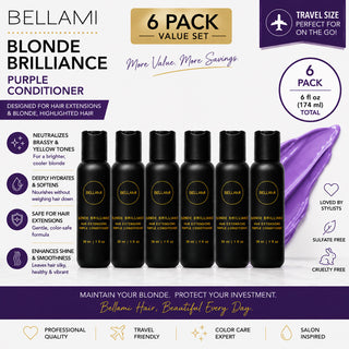 Bellami Blonde Brilliance Purple Conditioner 6 Pack Travel Size 6 x 1 fl oz