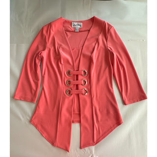 Joseph Ribkoff Coral Open Front Cardigan Jacket Womens Size 8 Canada Grommet