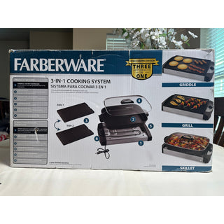 Farberware 3-in-1 Cooking System 511691 Electric Skillet Grill Griddle 1500W