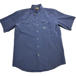 Ariat Rebar Built to Last Men's M Blue Short Sleeve Work Shirt Western Outdoor