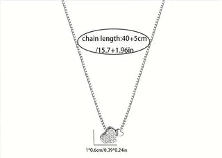 925 Sterling Silver Dainty Heart Necklace Minimalist CZ Pendant Gift for Her