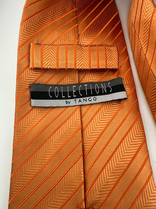 Collections by Tango Orange Striped Silk Tie