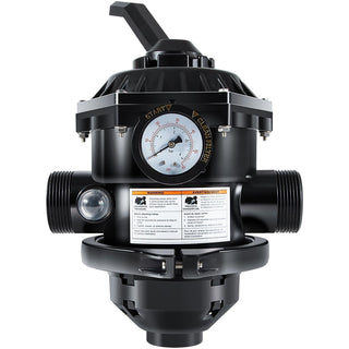 Sta-Rite 262506 6-Way Top Mount Clamp Style Control Valve with Gauge for Pool &