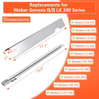 66795 Burner Tube & Flavorizer Bars Kit for Weber Genesis II 300 GS4 8PCS