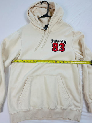 Beige New York City 83 Graphic Hoodie Sweatshirt