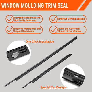 2007-2020 Toyota Tundra Double Cab Window Weatherstrip Molding Trim Seal 4PC