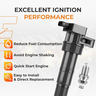 Ridiu 6PCS Ignition Coil and 6PCS Iridium Spark Plugs Set for Enhanced Engine