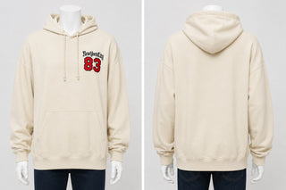 Beige New York City 83 Graphic Hoodie Sweatshirt