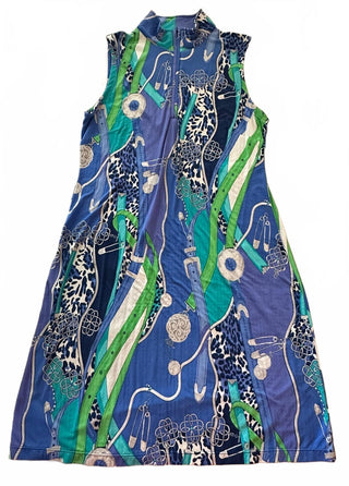 Gottex Life Style Sleeveless Printed Midi Dress Size S