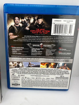 The Expendables Blu-ray DVD 3-Disc Combo Slipcover Stallone Statham No Digital