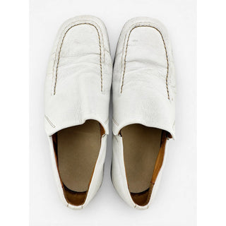 Hush Puppies White Leather Slip-On Loafers Men's Size 8.5