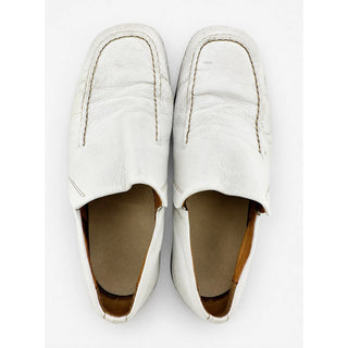 Hush Puppies Men's 8.5 White Leather Slip On Loafers Comfort Casual Shoes EU42