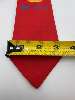 Vintage Red 'Go Blue' Sailboat Patterned Tie