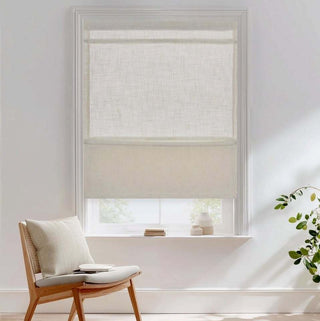 StangH Cordless Magnetic Roman Shade Linen Light Filtering Door Blind 23x64