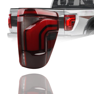 Dasbecan LED Tail Light Assembly for Ford F-150 2021-2023 Truck - Red Smoke Lens