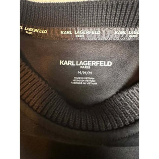 Karl Lagerfeld Paris Black Cotton Sweatshirt Rhinestone M