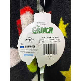 Dr Seuss The Grinch Union Suit Pajamas Womens L 12-14 Drop Seat NWT Christmas