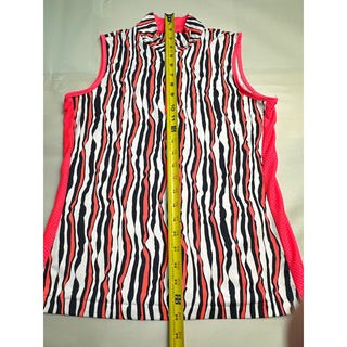 Tail Women’s Small Golf Outfit Zebra Print Sleeveless Polo Pink Ruffle Skort