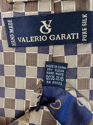 Valerio Garati Handmade Pure Silk Checkerboard Pattern Tie