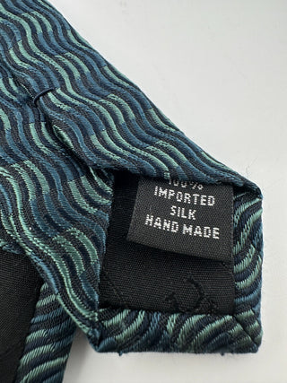 Kenneth Cole New York Handmade Silk Tie with Wave Pattern