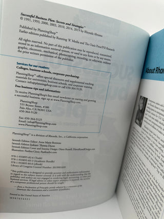 Successful Business Plan 7th Ed Rhonda Abrams Workbook