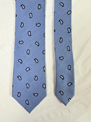 Pronto Uomo Blue Silk Paisley Pattern Men's Tie - Elegant