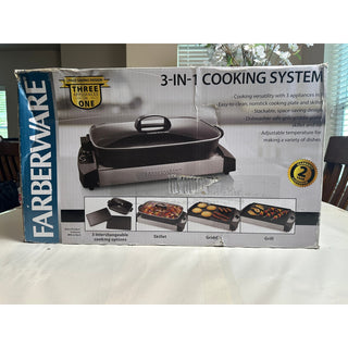 Farberware 3-in-1 Cooking System 511691 Electric Skillet Grill Griddle 1500W