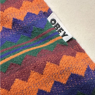 OBEY Men’s XL Striped Long Sleeve Shirt Multicolor 100% Cotton Fair Trade