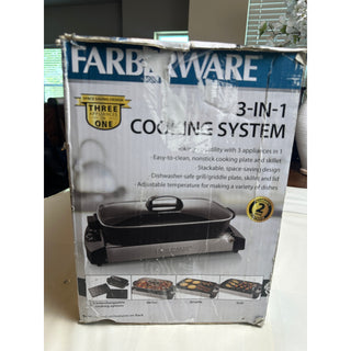 Farberware 3-in-1 Cooking System 511691 Electric Skillet Grill Griddle 1500W
