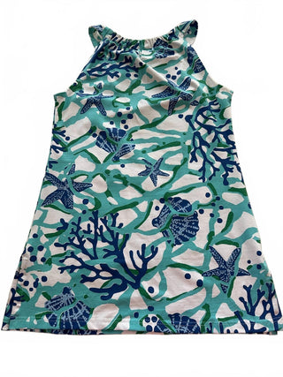 Barbara Gerwit Small Sea Life Print Sleeveless Beach Dress