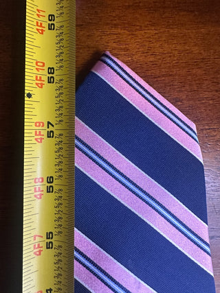 Nautica Pink Navy Blue Striped Men's Tie Classic Silk Blend Necktie 3.5"
