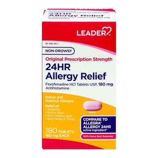 24HR Allergy Relief 180 Tablets 180mg Fexofenadine Non-Drowsy Antihistamine