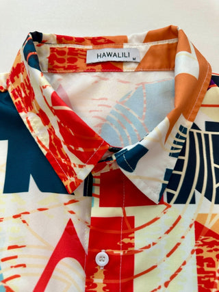 Hawalili Men's Medium Multicolor Short Sleeve Button-Up Camp