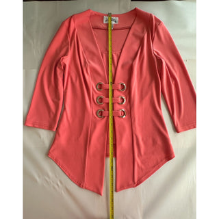Joseph Ribkoff Coral Open Front Cardigan Jacket Womens Size 8 Canada Grommet