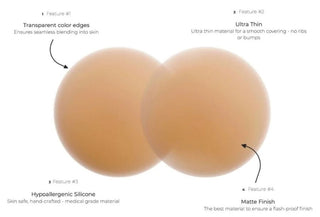 10 Pack Nipple Covers Reusable Adhesive Pasties w/ Black Zip Case Invisible Bra